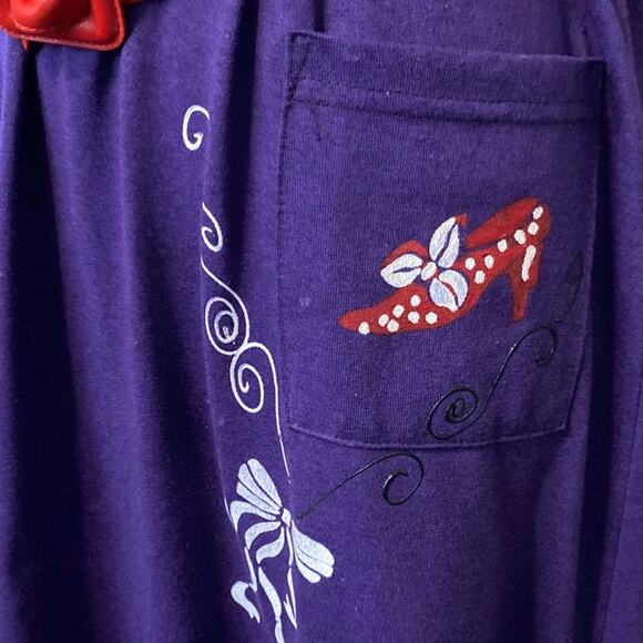 Red Hat Society Purple Dress Large Center Pocket Size S Embellished Wearable Art - Picture 7 of 15